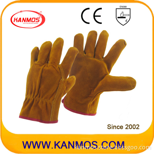 Cow Split Leather Industrial Safety Driver Work Gloves (11202)